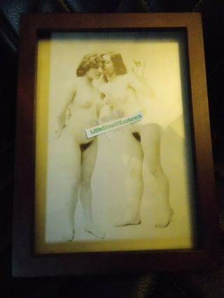 Vintage Erotica Lesbian Nude Picture 5x7 Framed Sexual Naked Women Whisper Art