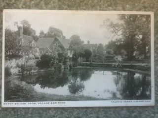 Old Postcard Of Village And Pond At Marsh Baldon,  Oxfordshire