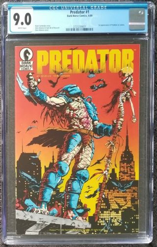 Predator 1 Cgc 9.  0 First Print With White Pages 1st Appearance Of Predator