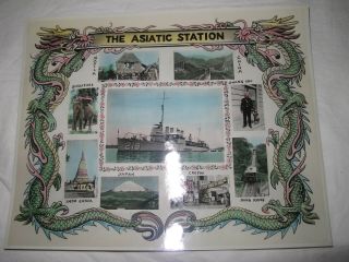 1930s Asiatic Station China Destroyer Uss Edsall Dd - 219 Color Photo Ah Fung Usn
