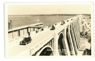 Rppc Grand River Dam Old Cars 1930s Wa Washington Real Photo Postcard