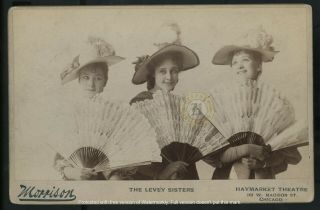 Vintage Singer Dancer Actress The Sisters Levey Cabinet Card Photograph C.  1890s