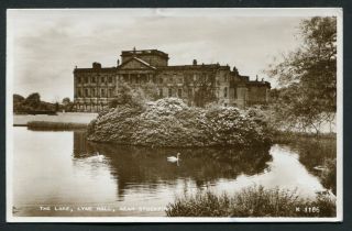 The Lake Lyme Hall Near Stockport Photo Valentines Old Vintage Postcard