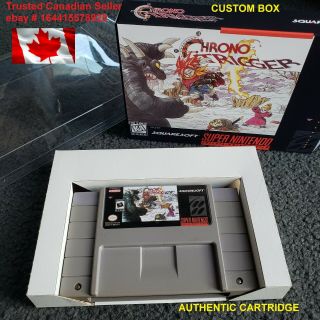 Nintendo - Chrono Trigger Authentic Snes Cart Custom Box 1995 Rare Rpg