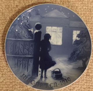 Rare 1919 B & G Bing & Grondahl Denmark Christmas Plate With Receipt