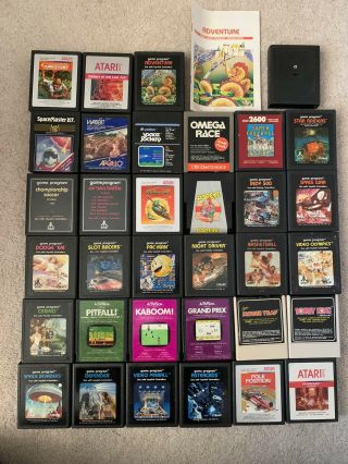 Vintage Atari 2600 Console With 34 Games And Accessories