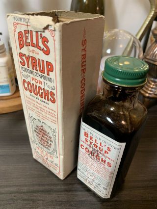 Vintage Bell’s Syrup Codeine Compound For Coughs CEALED 2
