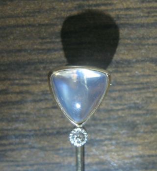 Antique 14 Kt Yellow Gold Stickpin With Opal And Diamond 2 5/8 Inches