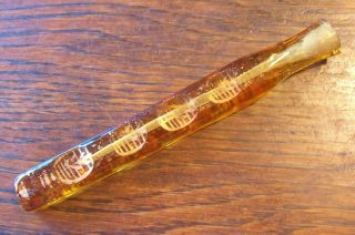 Antique Victorian Amber Glass Lachrymatory Perfume Scent Bottle C1880