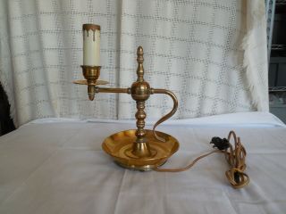 Vintage Brass Student Candle Holder Electric Table Lamp