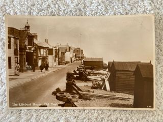 Real Photo Postcard - 1934 - Lifeboat House,  Old Deal