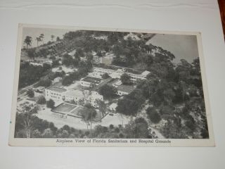Orlando Fl - 2 Old Postcards - Airplane View Of Sanitarium Grounds - Boat House