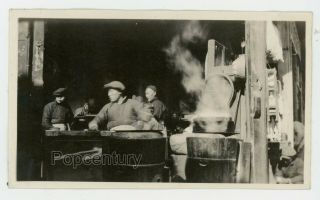 China 1920 Photograph Peking Usmc Shanghai Street Scene Coolies Cooking Photo