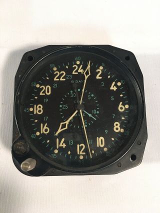 Vintage Military Waltham 8 - Day Aircraft Cockpit Clock