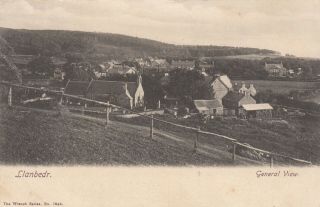 Llanbedr,  General View Old Postcard,  Sorting Carriage Postmark,  Posted 1907