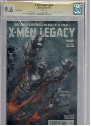X - Men: Legacy 236 Finch Variant Cover Cgc 9.  6 Ss Finch Second Coming Signature
