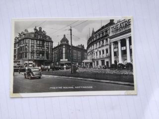 Old Postcard Nottingham Theatre Square Gaumont 1950s