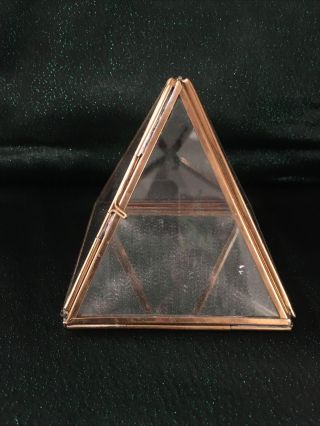 Small Brass & Glass Pyramid Display / Curio Case 2