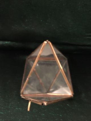 Small Brass & Glass Pyramid Display / Curio Case 3