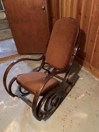Vintage Bentwood Rocker Cane Back Rocking Chair Mid Century Modern Thonet 60s