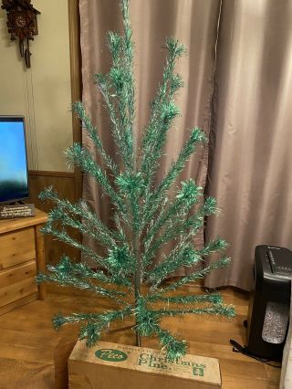 Vintage Peco Christmas Aluminum Tree Green 5 Foot 10 Inches
