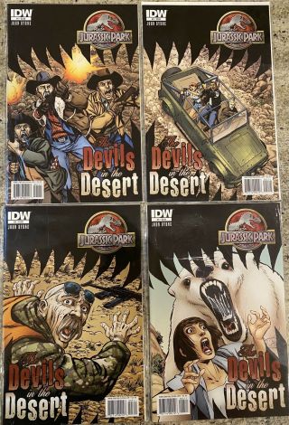 Jurassic Park Devils In The Desert Comics 1 - 4 Complete Set Idw Rare Very Good