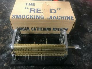Vintage Read Pleaters Smocking Gathering Pleater Machine,  16 Needles,  Smock