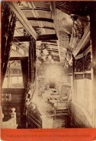 Antique Cc Image Of Pennsylvania Railroad Parlor Car,  C.  1880s - Alleghenies