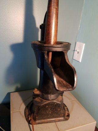 ANTIQUE WATER WELL PUMP Cast Iron CONVERTED TO LAMP,  repurposed salvaged 2