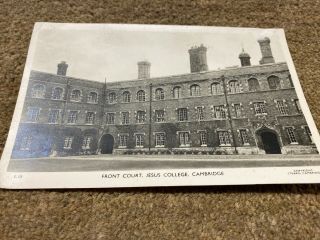Old Postcard Front Court Jesus College Cambridge