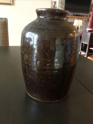 Edgefield Pottery South Carolina Signed Vintage Stoneware Jar Crock C90