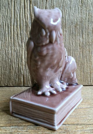 Liv 1954 Rookwood Pottery Gloss Brown Owl Bookend 2655 Vintage Usa Art Pottery
