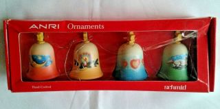 Anri Hand Crafted Set Of 4 Christmas Bell Ornaments