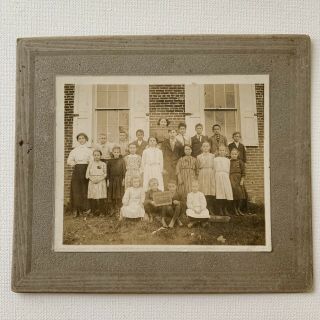 Antique Cabinet Card Photograph Children School House Class Room Photo 1913