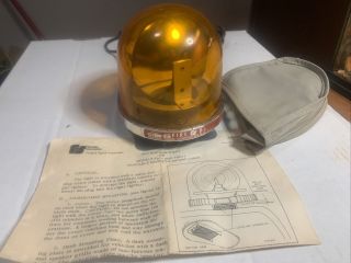 Vintage Federal Signal Corp.  Fire Ball Amber Rotating Light Model Fbh11 Nm -