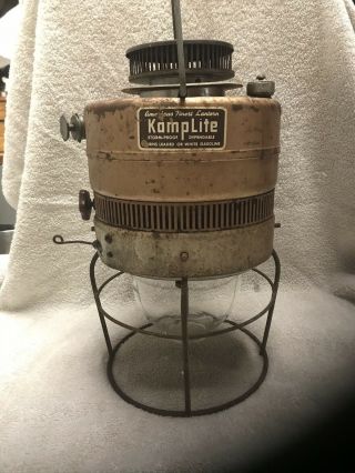Vintage Kamplite Model Il - 12 Inverted Lantern Gas Oil Lamp