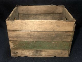 Antique Primitive Old Wood Wooden Folding Crate Box 17”x14”x11.  25”,  W/ Old Paint