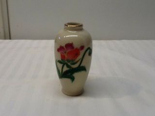 Vintage Japanese Porcelain Hand Painted Small Bud Vase Or Incense Stick Burner
