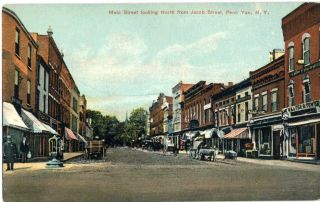 Old Penn Yan Ny Main Street North From Jacob Street Yates County Postcard