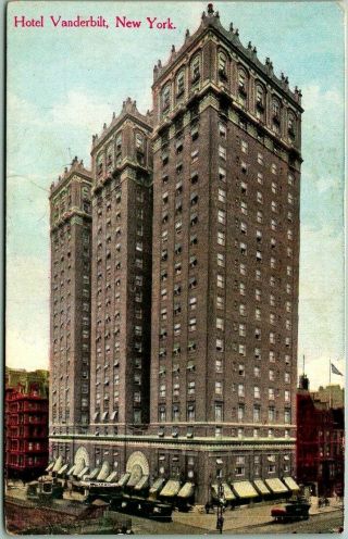 Vintage York City Postcard Hotel Vanderbilt Bird 