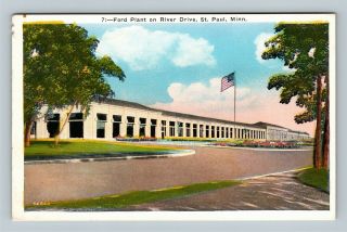 St.  Paul Mn,  Ford Motor Company Plant,  Highland Park Vintage Minnesota Postcard