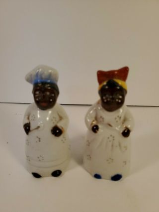 Black History Man And Woman Chef 3 " Figurine Set Vintage Collectables