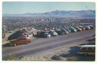 El Paso Tx Top Of Scenic Drive Old Cars 1959 Postcard Texas
