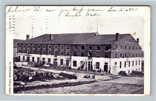 Richmond Va,  View Of Libby Prison Vintage Virginia C1904 Early Postcard