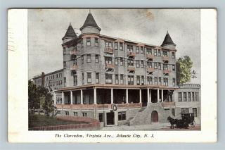 Atlantic City Nj,  Clarendon Hotel On Virginia Ave,  Vintage Jersey Postcard