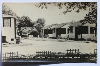 Old Rppc Real Photo Postcards Henry’s Tourist Court And Motel,  Salisbury,  Ma