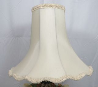 Atq/Vtg Italian Capodimonte Style Lamp Porcelain Cherubs Flowers Handpainted 3