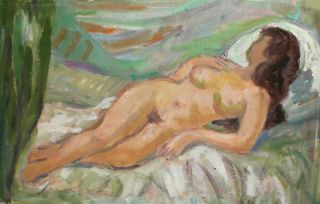 Vintage French Fauvist Nude Woman Portrait Oil Painting Signed H.  Matisse