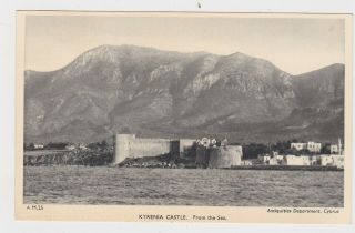 Old Card Kyrenia Castle From The Sea Cyprus Nicosia Famagusta