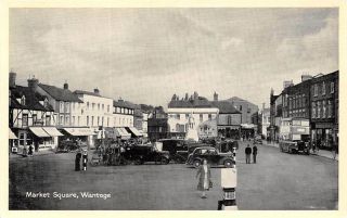 Wantage,  Market Square,  Old Cars,  Voitures,  Double - Decker Bus